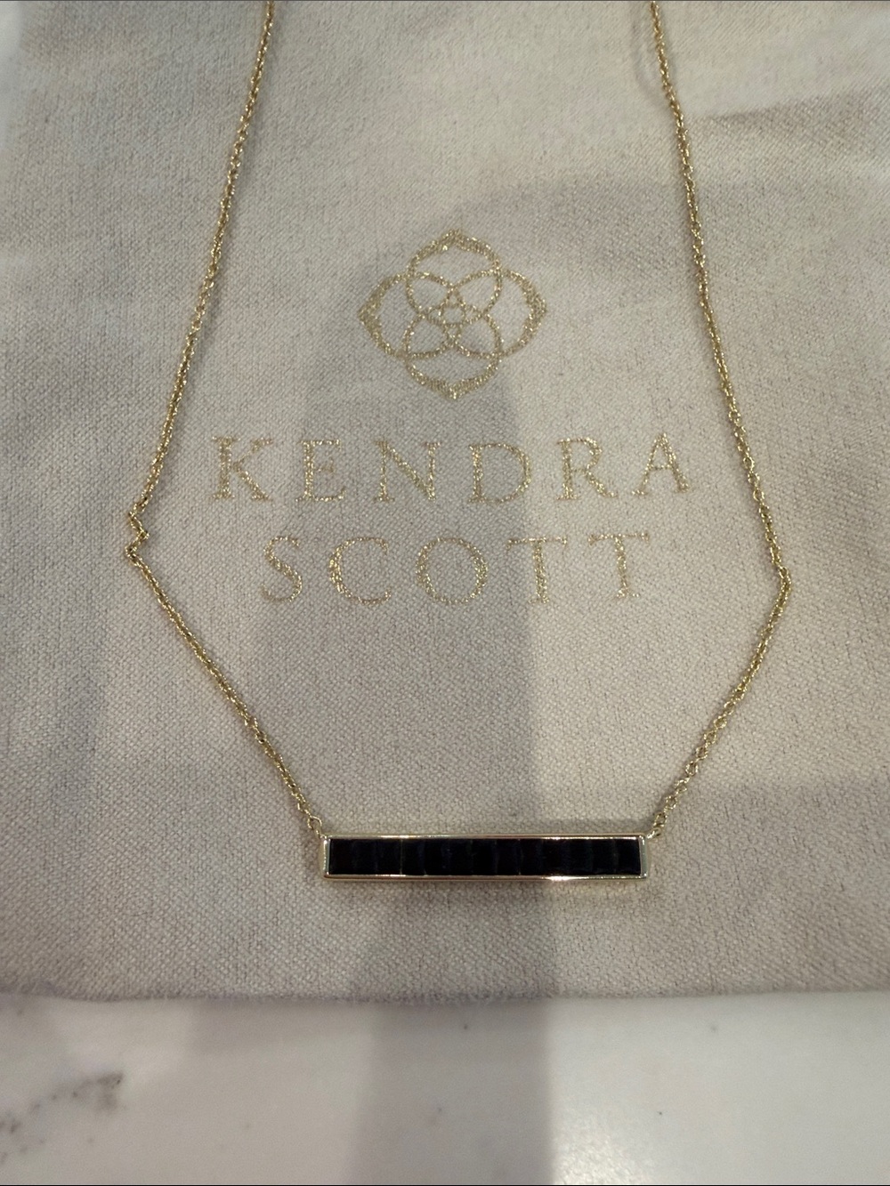 Kendra Scott Black Bar Necklace